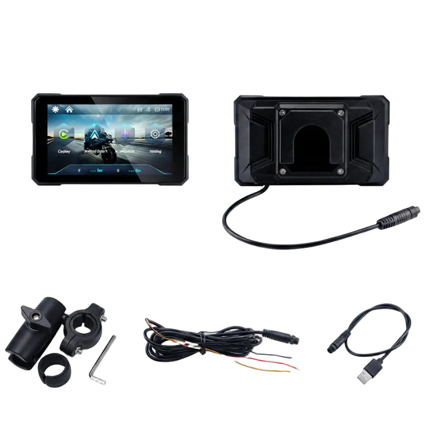 5" Motorcycle GPS Screen – Apple CarPlay & Android Auto | IPX7 Waterproof | Detachable Anti-Theft