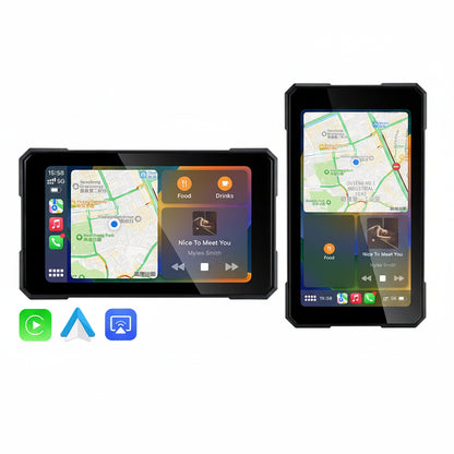 5" Motorcycle GPS Screen – Apple CarPlay & Android Auto | IPX7 Waterproof | Detachable Anti-Theft