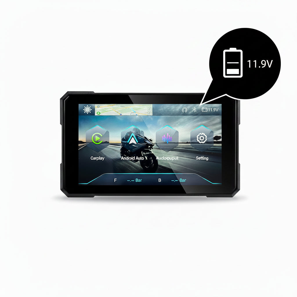 5" Motorcycle GPS Screen – Apple CarPlay & Android Auto | IPX7 Waterproof | Detachable Anti-Theft