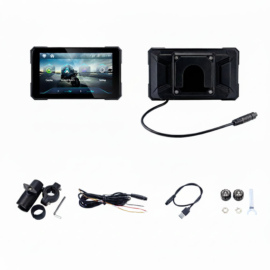 5" Motorcycle GPS Screen – Apple CarPlay & Android Auto | IPX7 Waterproof | Detachable Anti-Theft